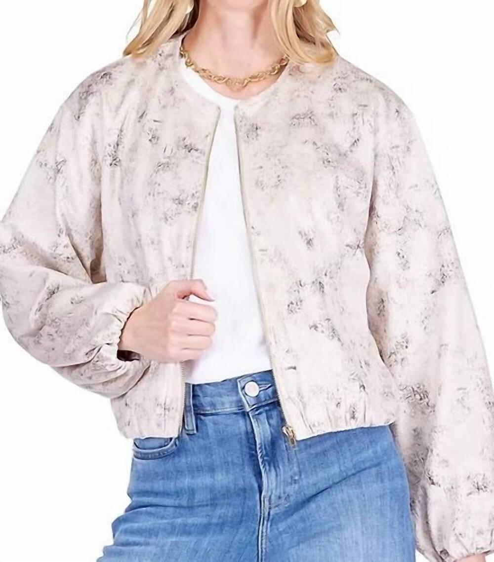 NEW JADE zip front jacket in ivory
